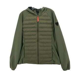 Gertrude Gaston Green Men's Down Hooded Puffer Jacket Size XL fits like US Large